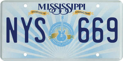 MS license plate NYS669