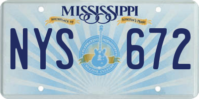 MS license plate NYS672
