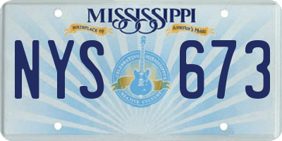 MS license plate NYS673