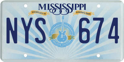 MS license plate NYS674