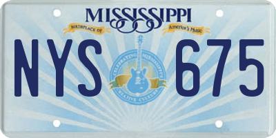 MS license plate NYS675