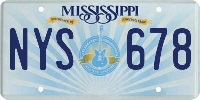 MS license plate NYS678