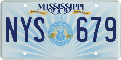 MS license plate NYS679
