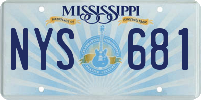 MS license plate NYS681