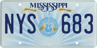 MS license plate NYS683