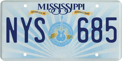 MS license plate NYS685