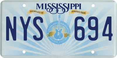 MS license plate NYS694