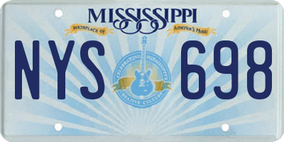MS license plate NYS698
