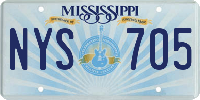 MS license plate NYS705
