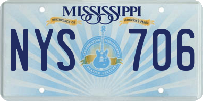 MS license plate NYS706