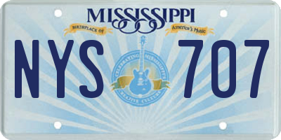 MS license plate NYS707