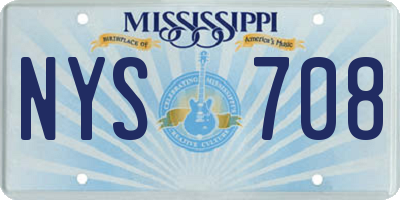 MS license plate NYS708