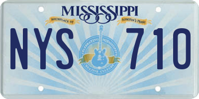 MS license plate NYS710