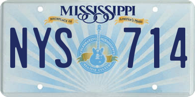MS license plate NYS714