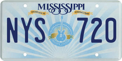 MS license plate NYS720