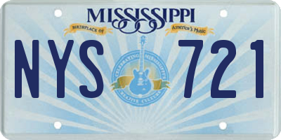 MS license plate NYS721
