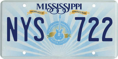 MS license plate NYS722