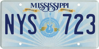 MS license plate NYS723