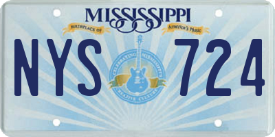 MS license plate NYS724