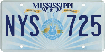 MS license plate NYS725