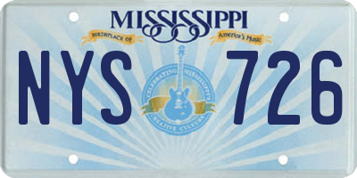 MS license plate NYS726