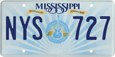 MS license plate NYS727
