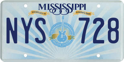 MS license plate NYS728