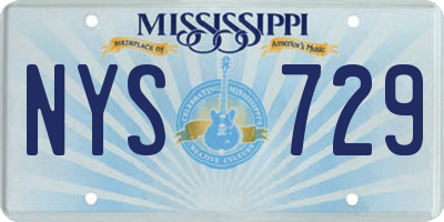 MS license plate NYS729
