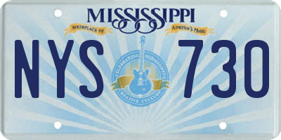 MS license plate NYS730