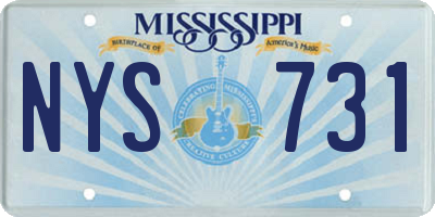 MS license plate NYS731