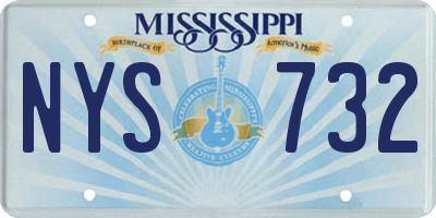 MS license plate NYS732