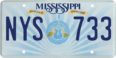 MS license plate NYS733