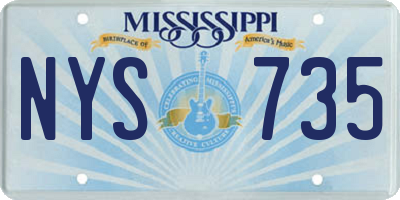 MS license plate NYS735