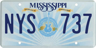 MS license plate NYS737