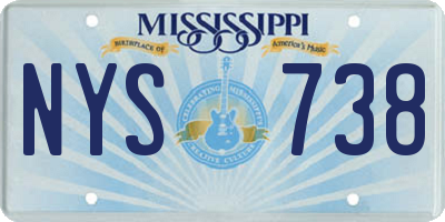 MS license plate NYS738