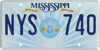 MS license plate NYS740