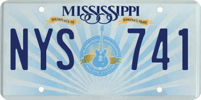 MS license plate NYS741