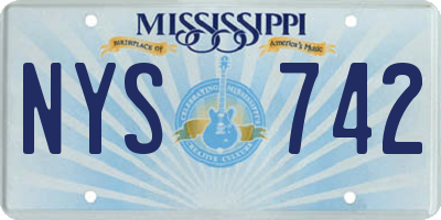 MS license plate NYS742