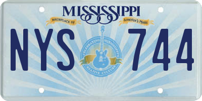 MS license plate NYS744