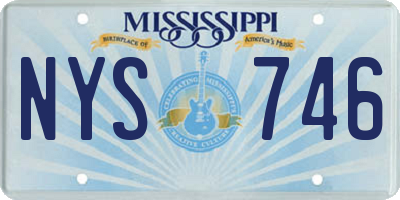 MS license plate NYS746