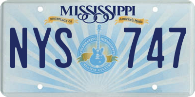 MS license plate NYS747