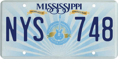 MS license plate NYS748