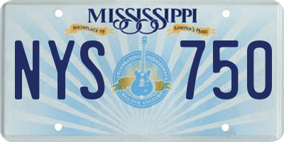 MS license plate NYS750