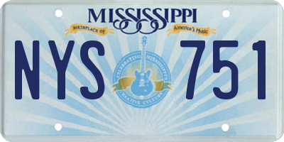 MS license plate NYS751