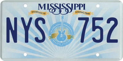 MS license plate NYS752