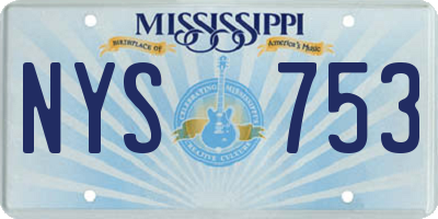MS license plate NYS753