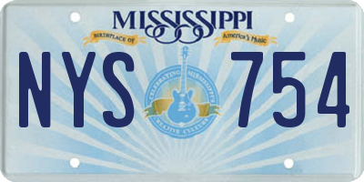 MS license plate NYS754