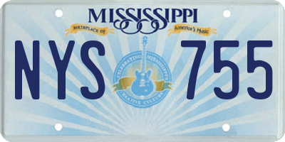 MS license plate NYS755