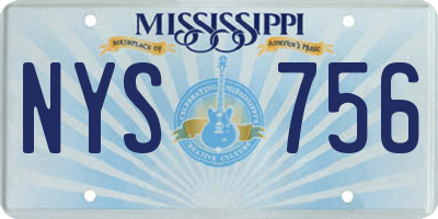 MS license plate NYS756