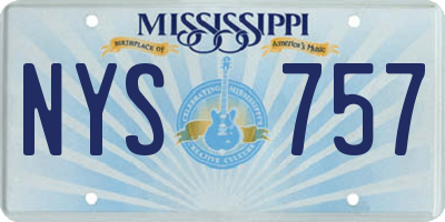 MS license plate NYS757